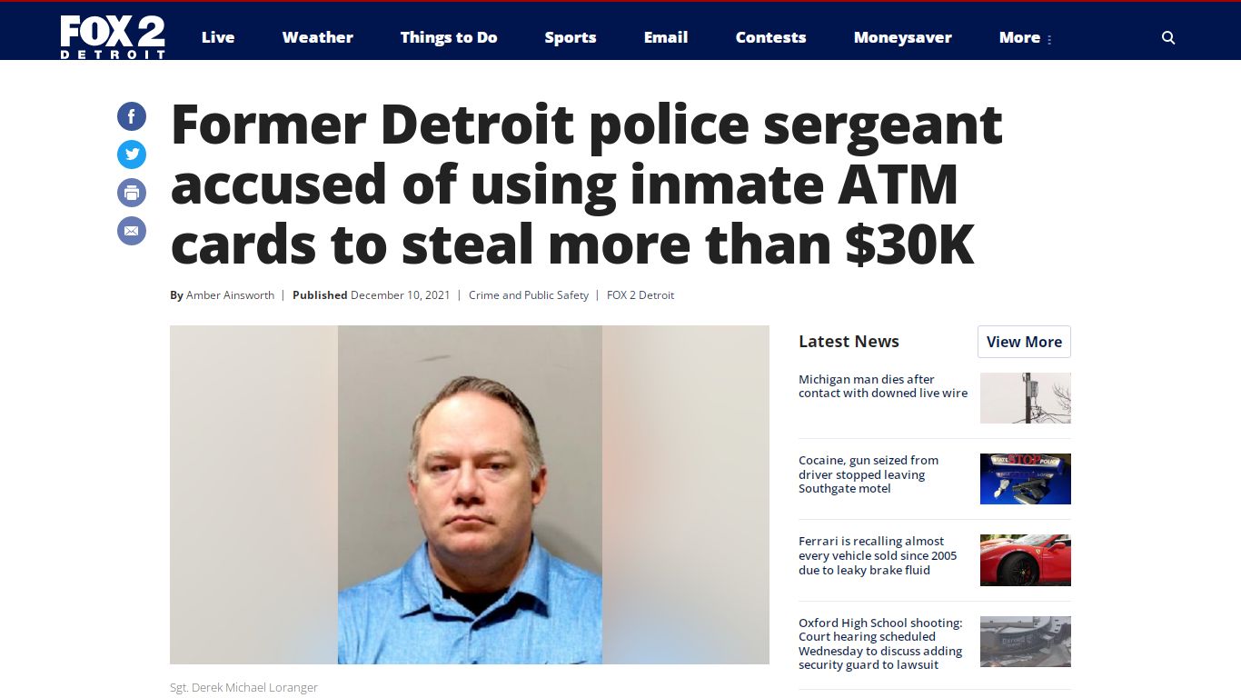 Former Detroit police sergeant accused of using inmate ATM ...