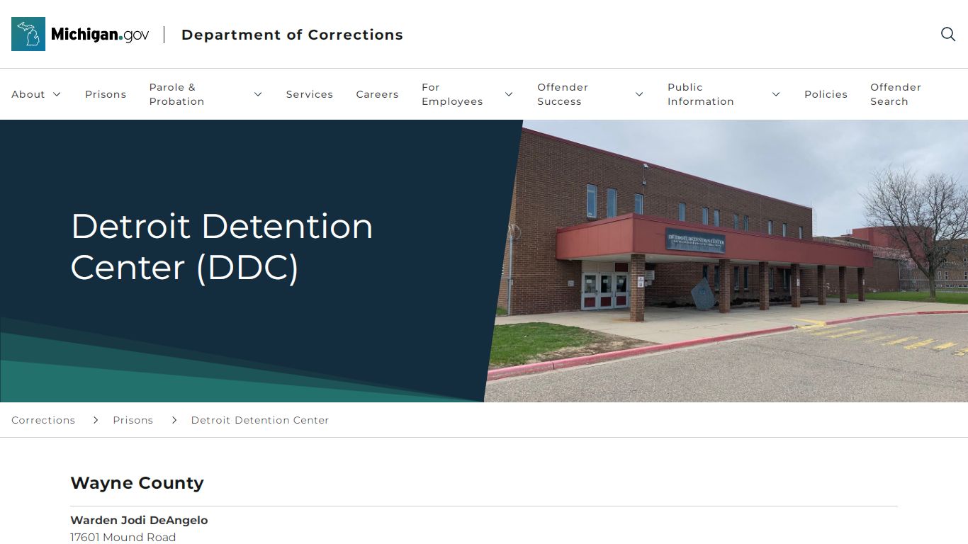 CORRECTIONS - Detroit Detention Center (DDC) - Michigan