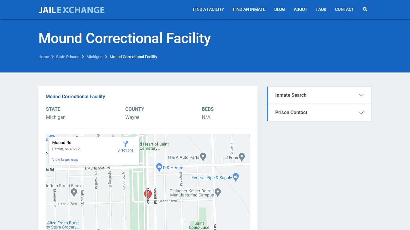 Mound Correctional Facility Prisoner Search | Visitation ...